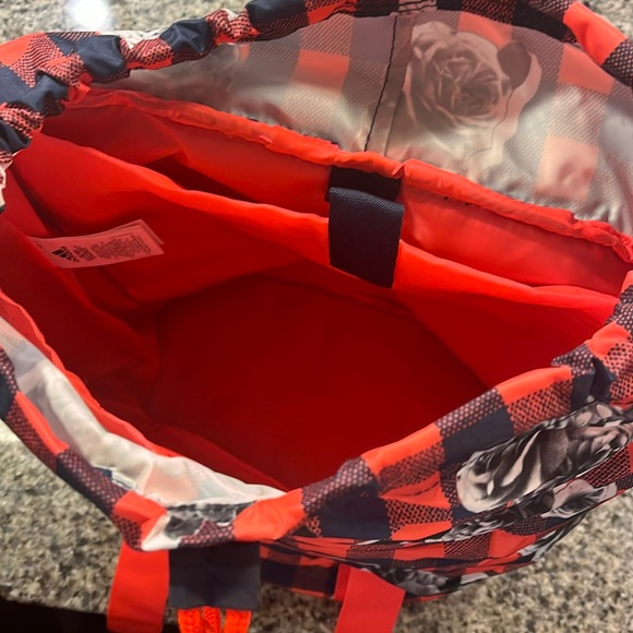 Adidas Stella McCartney Sport Backpack floral indigo book Bag laptop Slv Womens - Picture 8 of 16